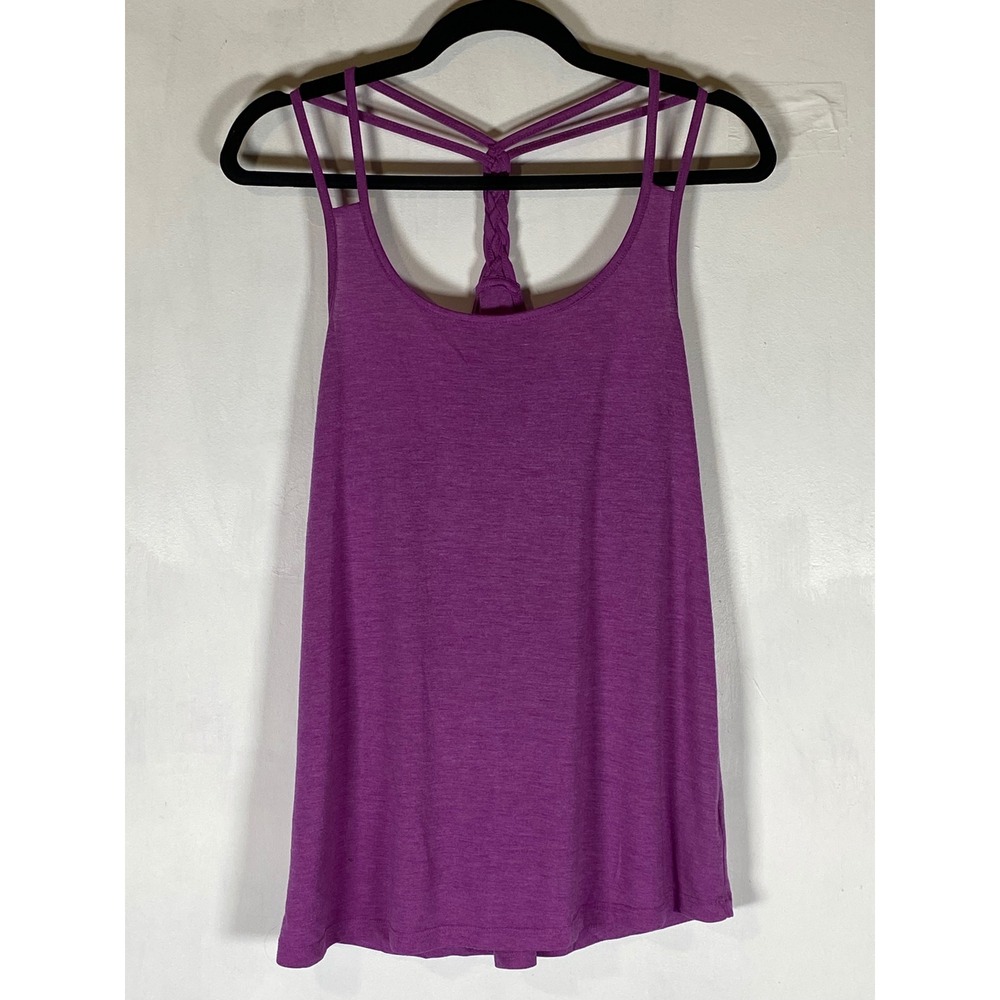 Marika Purple Braided Racerback Double Strap Active Tank Top Small Gym Running